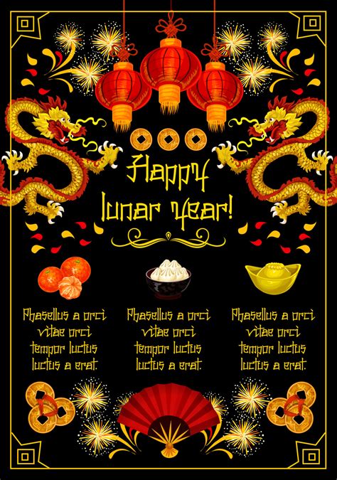 Chinese Lunar New Year Greeting Card Design 13173285 Vector Art At Vecteezy