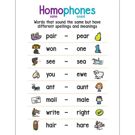 Anchor Chart Homophones Sc 823381 Scholastic Teaching Resources