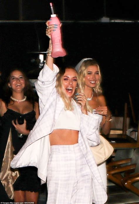 Hailey Bieber Wears A White Veil And Enjoys A Wild Bachelorette Party