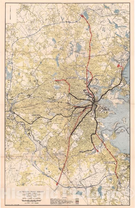 Historic Map Greater Boston Transit Maps Mta Master Plan Of Rapid