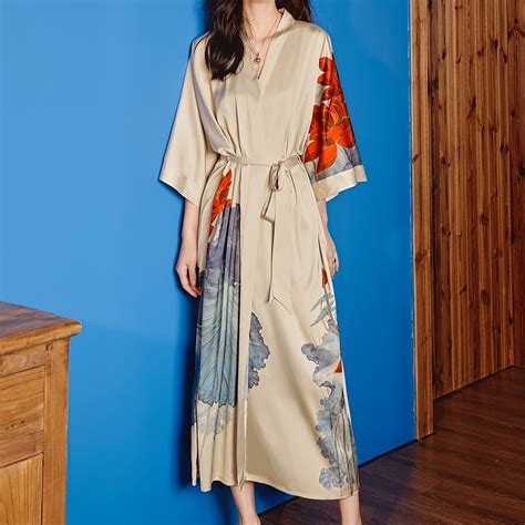 Kimono Robes For Women Long Satin Robe Floral Robes Kimonos Bathrobe Dressing Gown Shop Now