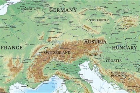 Ad Shaded Relief Map Of Europe By Cartorical On Creativemarket