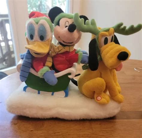 GEMMY DISNEY MICKEY Pluto Donald Animated Musical Plush Christmas