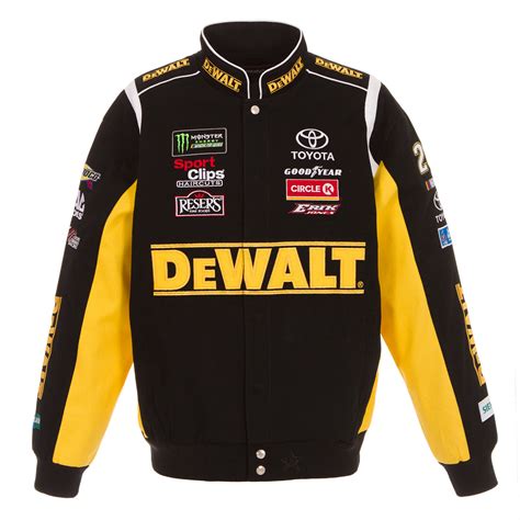 Erik Jones Dewalt Nascar Twill Jacket Black Jh Sports Jackets