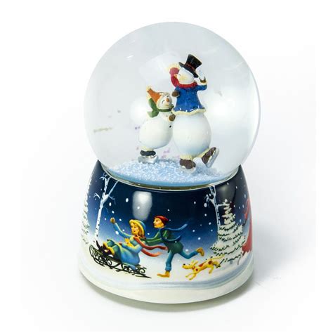 Christmas Skating Snowmen Musical Animated Snow Globe By Twinkle