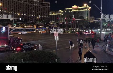 Las Vegas Strip Time Lapse Of People Walking Across Major Intersection