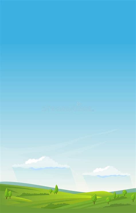 Vertical Summer Landscape Background Stock Vector Illustration Of