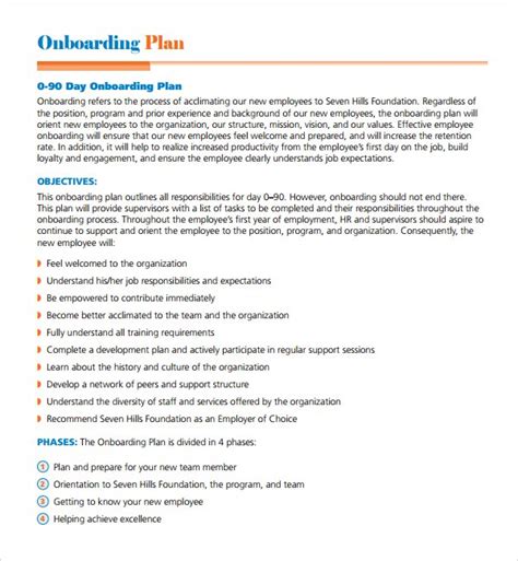 18 Onboarding 30 60 90 Day Plan Examples Pdf Word Examples