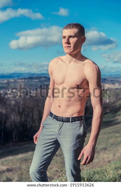 Photo Shirtless Man Posing Outdoor Stock Photo 1915913626 Shutterstock