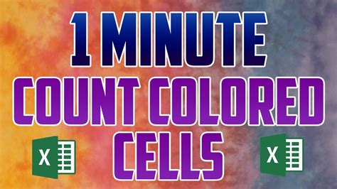 Excel 2016 How To Count Color Cells Youtube