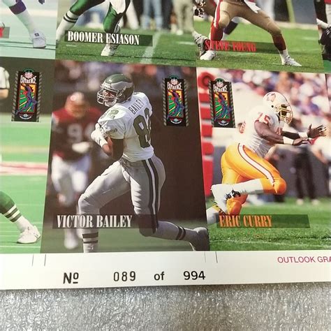 1994 Classic Nfl Experience Collection Uncut Sheet Cards 1 100