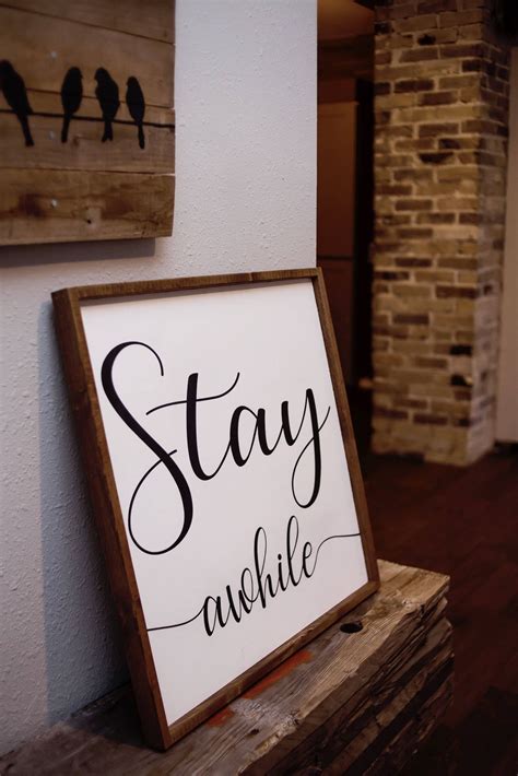 Stay Awhile Stay Awhile Art Bedroom Sign Guest Room Sign Etsy