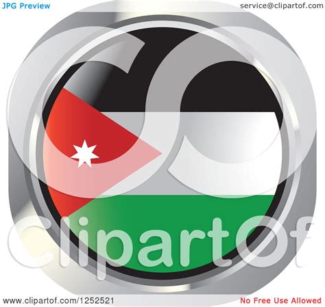 Clipart Of A Round Jordanian Flag Icon 2 Royalty Free Vector