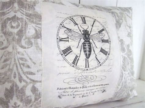 Bee Pillow French Script Pillow Bees French Country Decor Etsy