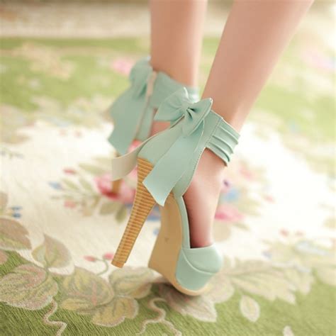 Adorable Teen High Heels With Bowknot Lovely Women Shoes Cute Summer