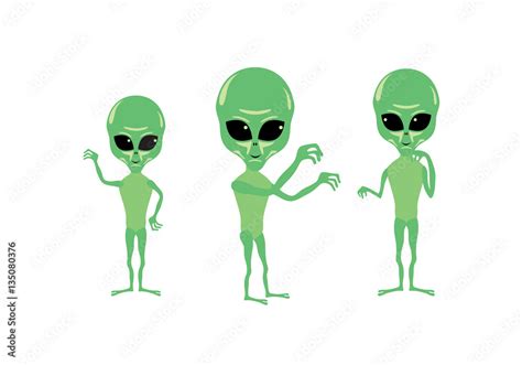 Alien Cartoon Character Alien Vector Group Of Aliens Stock Vector