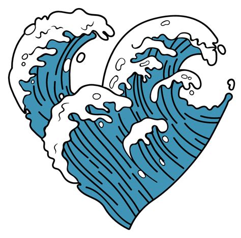 VSCO Ocean Wave Heart | Ocean drawing, Wave drawing, Ocean wave drawing