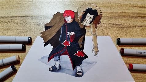 How To Draw Akatsuki Sasori 3d Naruto Youtube