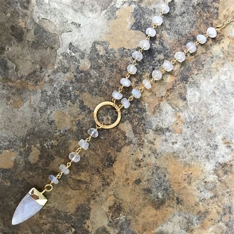 Moonstone Eternity Necklace 28 Natural Gemstone Jewelry Gemstone