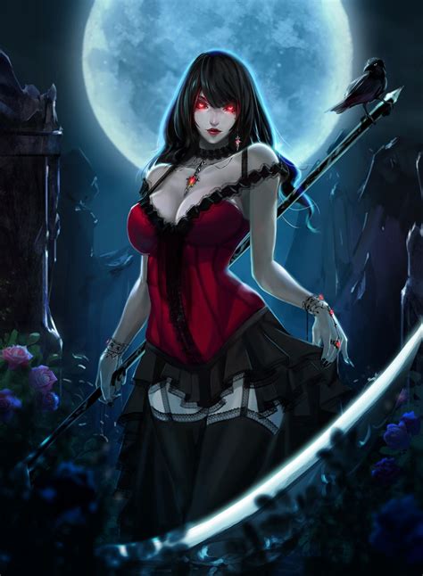Pin By Gotika On Anime Fantasy Female Vampire Fantasy Girl Female Anime