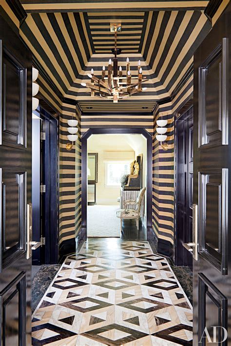 Part Of The Master Suite This Striped Vestibule Is Accented By An