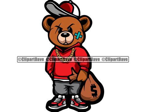 Gangster Teddy Bear Money Bags Good Chain Necklace Sneaker Svg Etsy