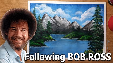 Following Bob Ross Tutorial Painting With Acrylic For The Very First