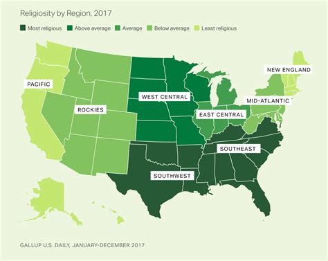 The Religious Regions Of The Us