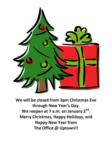 Christmas Closing Signs Within Business Closed Sign