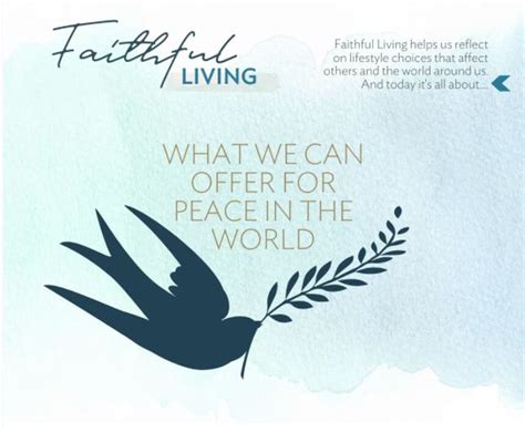 Faithful Living Peace In The World Roman Catholic Diocese Of Calgary