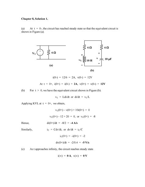 Chapter 8 Fundamentals Of Electric Circuits Alexander 5e Solution