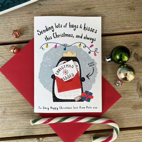 Our card template library includes layouts for thank you cards, holiday cards, christmas cards, valentine's cards and more. Sending Christmas Kisses Token Greeting Card By Hendog Designs | notonthehighstreet.com
