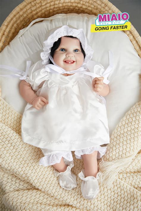 Miaio Reborn Baby Doll 20 Inches Lifelike Newborn Bebes Smiley Happy