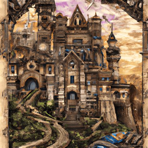 Highly Realistic Steampunk Castle Sunset · Creative Fabrica