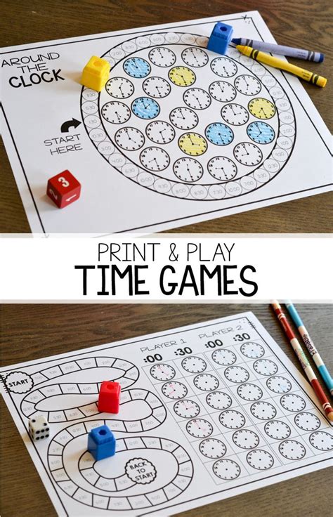 Measurement And Time Print And Play Games Susan Jones Math Time Math Games Math Lessons