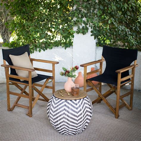 Coral Coast Outdoor Directors Chairs with Mayotte Storage Table | from hayneedle.com | Directors 