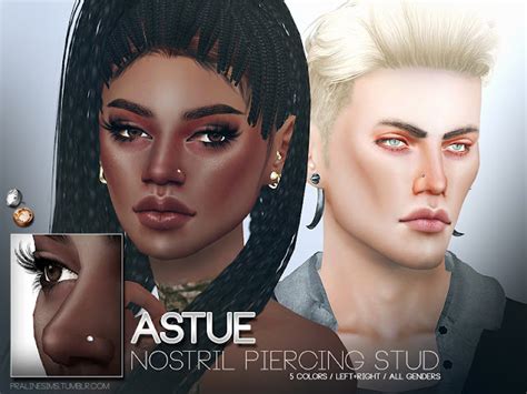 Sims 4 Ccs The Best Astue Nostril Piercing Studs By Pralinesims