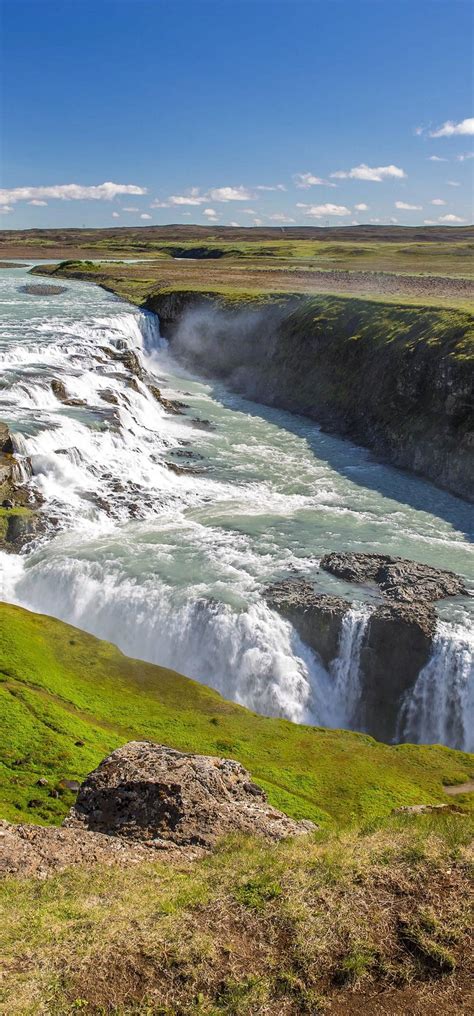Gullfoss Beautiful Waterfall In Iceland Hd Wallpaper 1080x2316