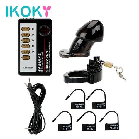 ikoky cock ring male chastity device sex toys for men medical themed toys electric shock penis