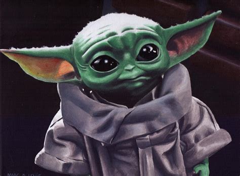 The Mandalorian Baby Yoda Painting By Marc D Lewis