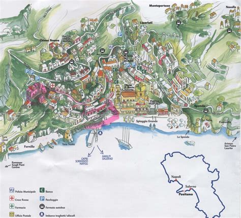 Map Of Positano Positano Amalfi Coast Amalfi