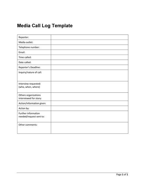 40 Printable Call Log Templates Wordexcelpdf Templatelab