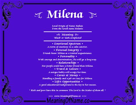 Milena Meaning Of Name