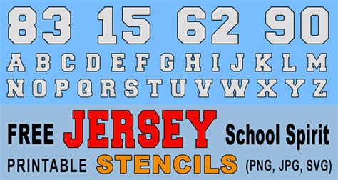 Jersey Font Letter Stencils Number And Alphabet Lettering Jersey