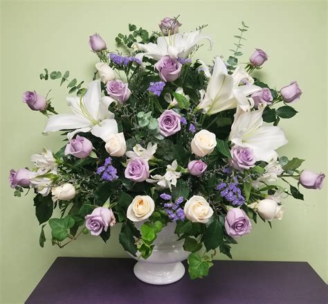 Lavender and White Funeral Arrangement in Philadelphia, PA | Philadelphia Flower Market