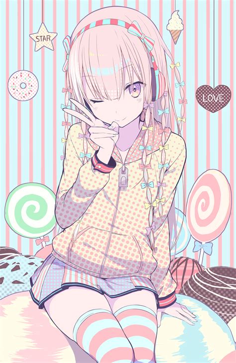 Kawaii Anime Girl Lollipop Anime Wallpaper Hd