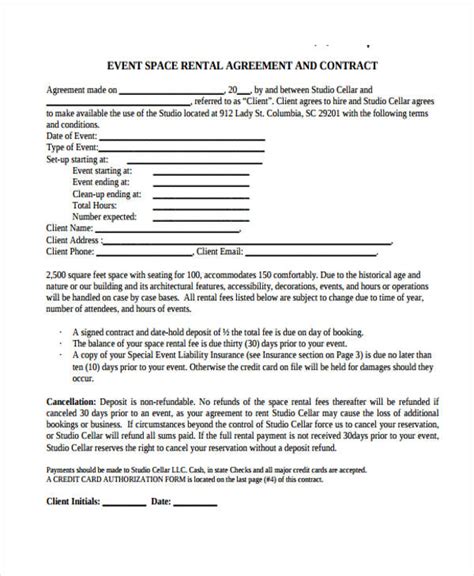 rental agreement forms