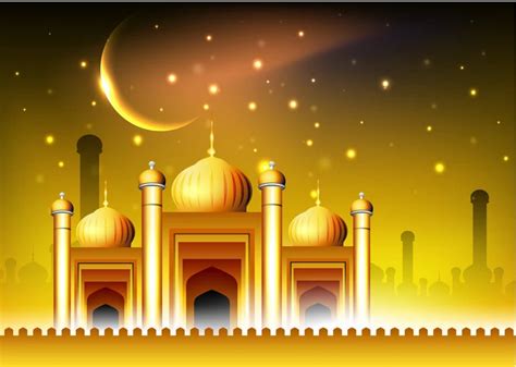 10x10ft Ramadhan Kareem Bulan Sabit Emas Eid Mubarak Masjid Pilar