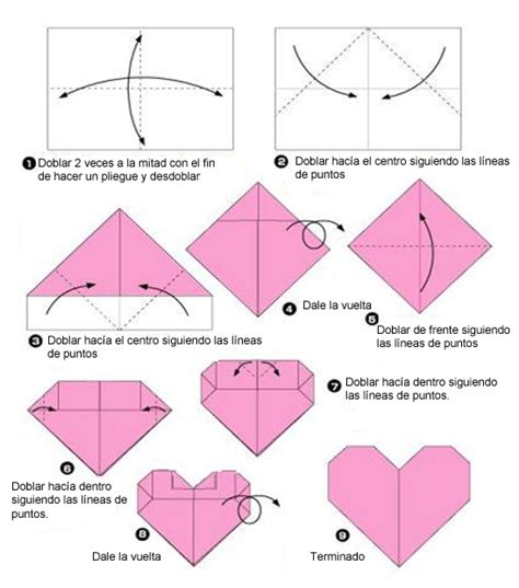 Corazón De Origami Simple La Cueva Del Origami