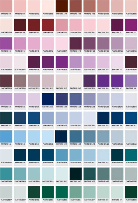 Pantone Color Chart With Names